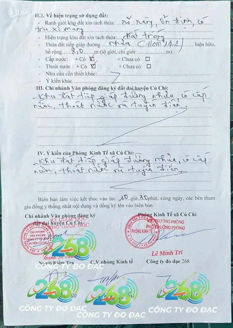 Ký biên bản tách thửa